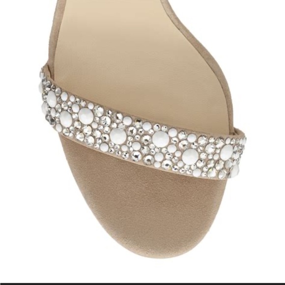 NWT Jimmy Choo ‘Viola 110’ Sandal Heels - Wedding Crystal Ostrich Feather 36 - Picture 6 of 9